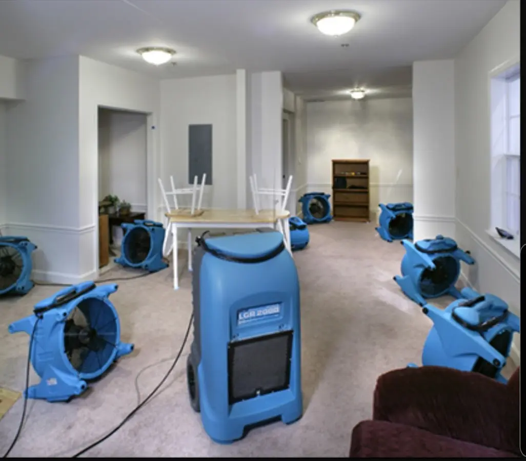 Air movers and dehumidifier setup for Water Extraction & Removal in Watauga